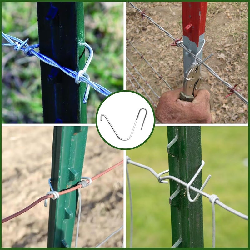YESON T-Post Clips Galvanized Steel Fence Clips 600 PCS 10 Gauge Convenient and Fast Installation Pre-Cut Fence Ties for T-Posts/U-Posts - Image 5
